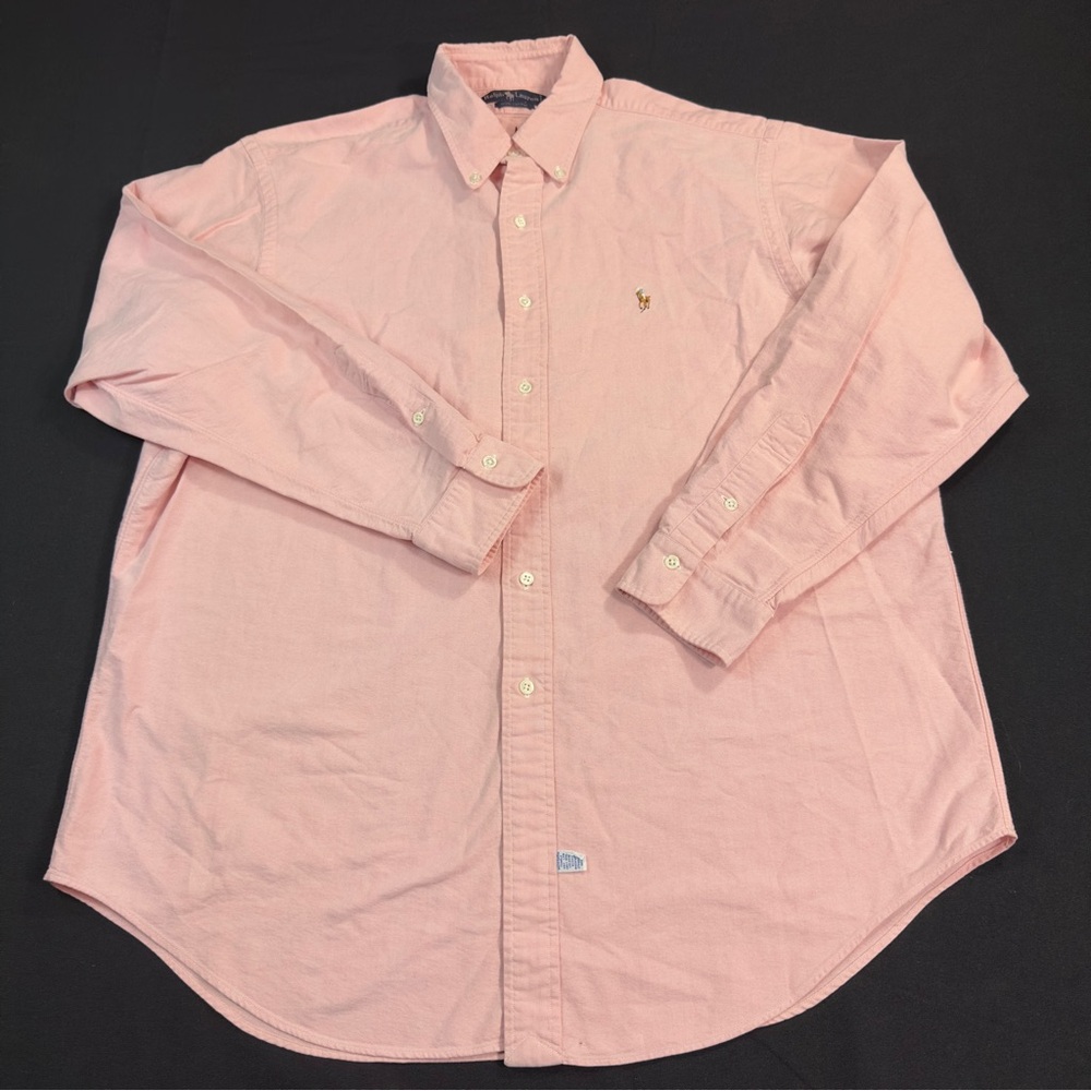 Polo Ralph Lauren Mens Button-Up Shirt Long Sleeve  Pony Pink Size 17 1/2-35